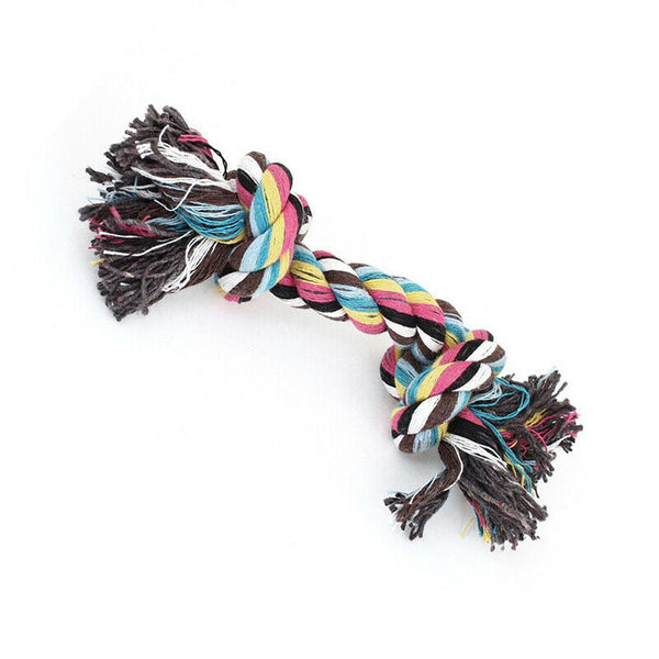 Family Dogs Pets Multicolor Braided Rope Bone Chewing Bone Tug Toy18cm Leng
