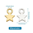 160 Metal Mixed Star Shaped Pendant Charms Jewelry Necklace Making Supplies