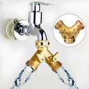 Brass Hose Three Way Garden Tap Hose Pipe Splitter Faucet Connector Adaptor 1pc