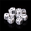 10x 16mm White Acrylic Six Sided Round Corner Opaque Dice  ME