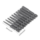 10Pcs Magnetic Hexagon Screwdriver Bit Steel 1/4 Inch Hex Shank Screw Drive
