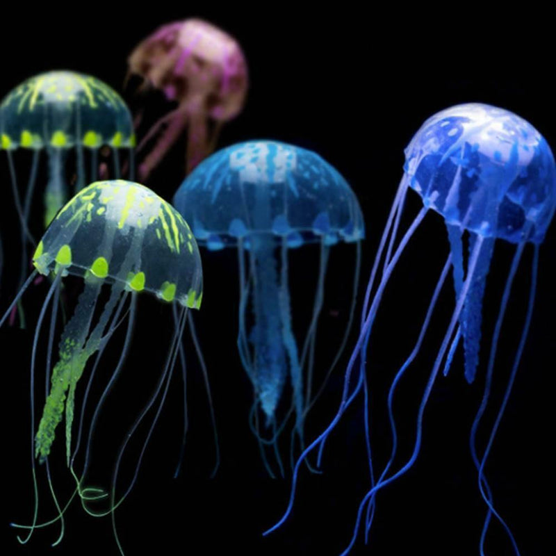 1XArtificial Fluorescence Simulation Jellyfish Aquarium Fish Ornament Decor H0U0