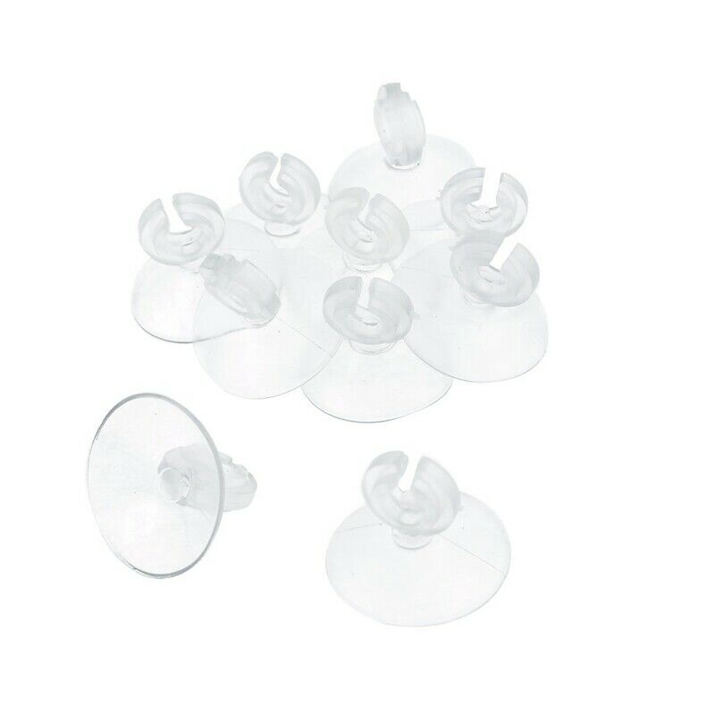 10 Pcs Clear Suction Cup Aquarium Airline Tubing Holder 6mm Diameter