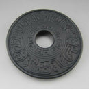 Black Cast Iron Teapot Trivet with Rubber Pegs for Dining and Kitchen Table