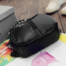 2016 New Fashion PU Leather Ladies Mini Rivet Backpack Shoulder Bag Black