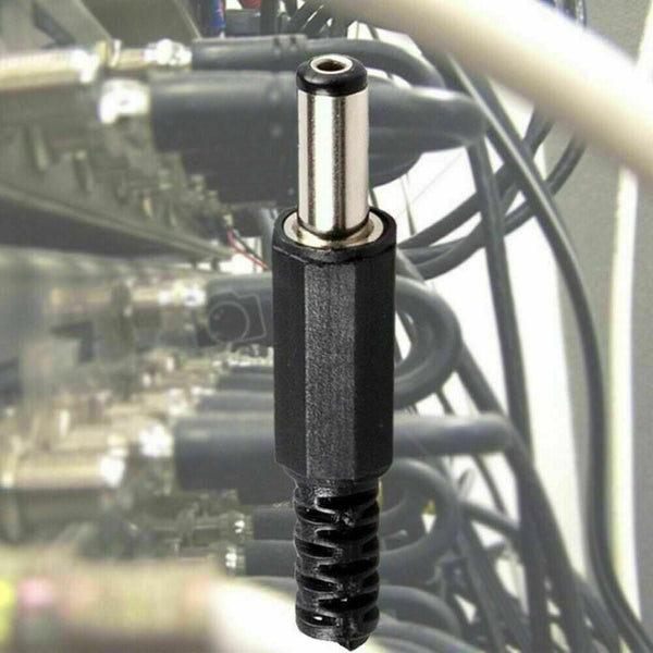 10Pcs 55 x 21mm Male Solder DC Barrel Tip Plug Jack ConnectorsA Straight F9 L4Q1