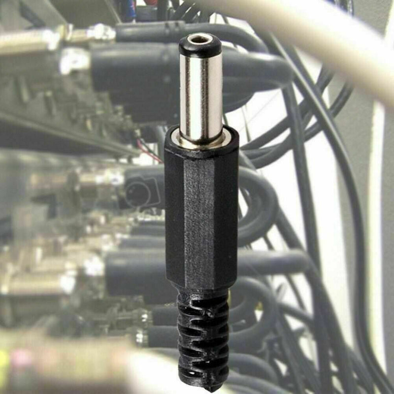 10Pcs 55 x 21mm Male Solder DC Barrel Tip Plug Jack ConnectorsA Straight F9 L4Q1