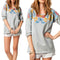 Women New Printed Long Sleeve Round Neck Loose T-shirt Casual Blouse XL
