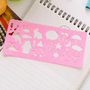 Kids Plastic Picture Drawing Template Stencils Ruler DIY-Easter Painting S1V5