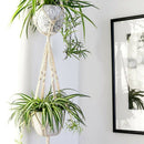 Macrame Double Plant Hanger Indoor Outdoor 2 Tier Hanging Planter Cotton