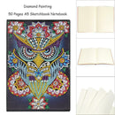 DIY Owl Special Shaped Diamond Painting 50 Pages A5 Sketchbook Drawing Book