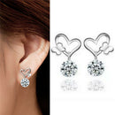 Womens Sliver Plated Crystal Zircon Fashion Jewelry Butterfly Stud Earrings MR3C