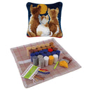 Three Cat Pattern Pillowcase Latch Hook kit DIY Needle Craft with Basic Tool
