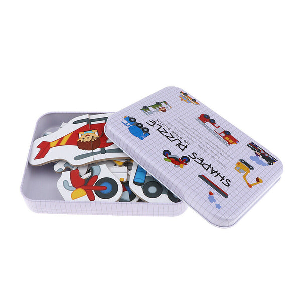 Wooden Blocks Puzzle Jigsaw Preschool Toys for Toddlers Kids Vehicle