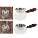 Stylish Glass Teapot Loose Tea Leaf Infuser Tea Pot 300ML with Wooden Handle