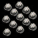 Sweet 12Pcs Women Wedding Headwear Jewelry Rhinestone Twists Spiral Hairp HPZ