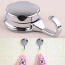 2X ABS Chrome Vacuum Suction Cup Towel Hooks Holder Wall Hanger Self Adhesive
