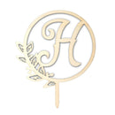 Letter H Initial Wood Cake Topper Wedding Anniversary Birthday Party Decor