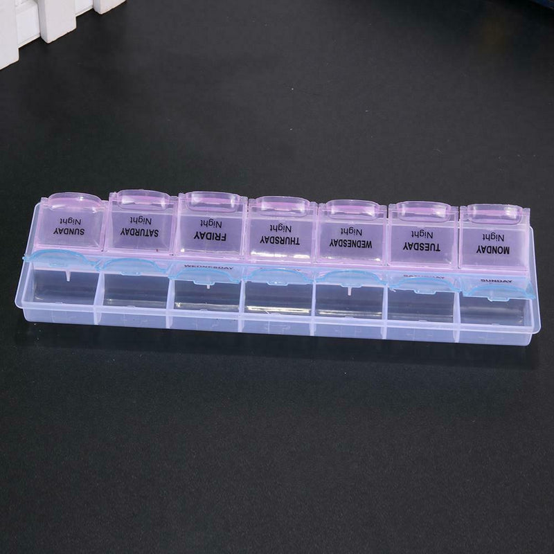 2Row 14Grid Portable Medicine Box Holder Storage Container Pill Case