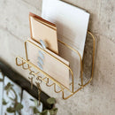 2X(Home Office Storage Letters Bookshelf Storage Bag Iron Frame Simple Gold