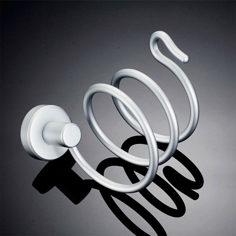 Chrome Wall Mounted Hair Dryer & Straighteners Holder Storage with Cabl VDP