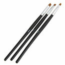 3pcs Black Nail Art Design Pen Brush Manicure Painting Drawing W4R5