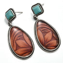 Boho Turquoise Ear Stud Dangle Earrings Wedding Jewelry Women Accessories