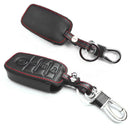 Black Leather Smart Remote 4 Buttons Key Chain Holder Cover Fob For Kia K5 K3