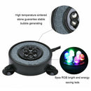 Aquarium Fish Tank Air Curtain Bubble Stone Disk with 7 Multi-color LED Light