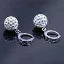 Women Shiny Crystal Ball Earrings Ear Drop Earrings Princess Ball Stud Earr Z2J6