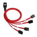 3.3ft Internal Mini SAS SFF-8087 36-Pin to 4 SATA 7-Pin Breakout Cable Red