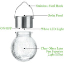 Hanging Solar Light White LED Crack Spherical Chandelier Waterproof Outdoor