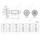 70Pcs M2*3-12mm Flanged Phillips Dome Button Head Machine Screws Kit Ni-plated