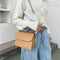 Lattice Women Messenger Bag Small Square Shoulder Crossbody Handbag (Khaki)