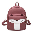 Cute Mini Leather Fox Fashion Backpack Small Daypacks Purse for Girls(purpl
