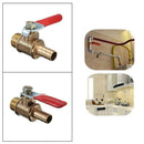 8mm Brass Ball Valve Male Threaded Shut Off Drain Gas Red Fluid Y9F4 A+ X0M5