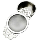 Tea Strainers with Drip Bowls (2-Pack); Elegant Stainless Steel Loose Leaf
