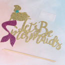 let's be mermaids glitter cake topper birthday party decorations supplies 3C