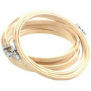 Embroidery Circle Set Hoops Cross Hoop Ring Wooden Round Adjustable Bamboo