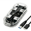 USB Hub Transparent USB3.0 Adapter 4 Port USB Combo TF SD Card Reader All i