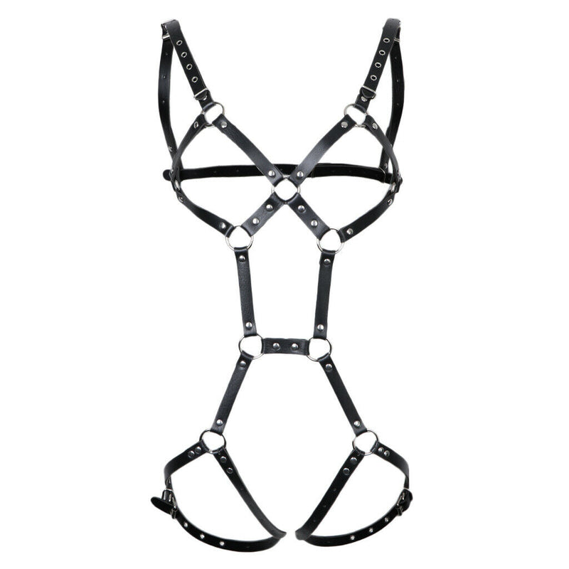 Body Chest PU Leather Adjustable Hollow Out Straps Belt Club Costumes