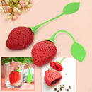 2pcs Strawberry Silicone Loose Tea Leaf Filter Strainer Herbal Spice Infuser Red