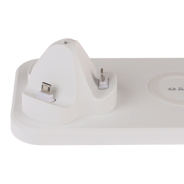 6 In 1 Qi 15W Fast Wireless Charging Station Type C USB Charger Stand DockB Kw