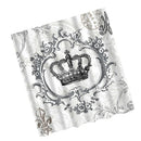 Bathroom Decor Retro Fabric Shower Curtains Set with 12 Hooks Crown