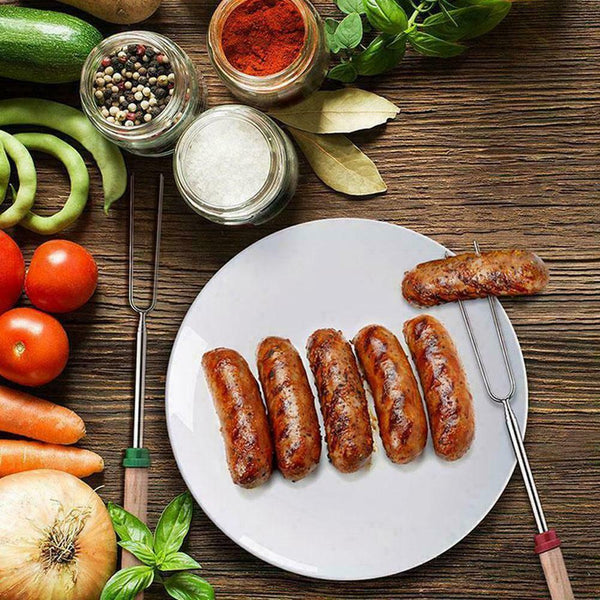 1* BBQ Barbecue Forks Marshmallow Roasting Sticks Telescoping With Bags W0N1