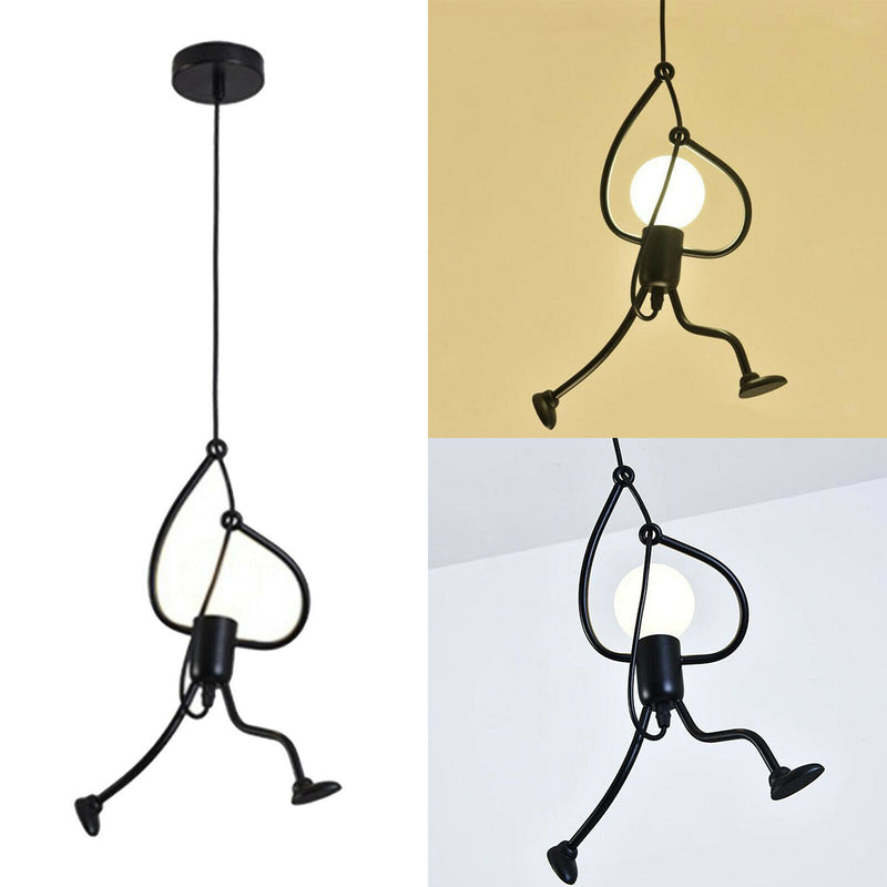 Iron Pendant Light Adjustable Rope Minimalist Hanging Lightings Industrial