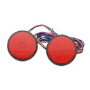 2x Round LED Motorcycle Tail Lights Brake Stop Turn Signal Lamps Rear Reflectors