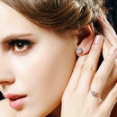Fashion Zircon Earrings European Round Ear Studs for Women Jewelry Gift