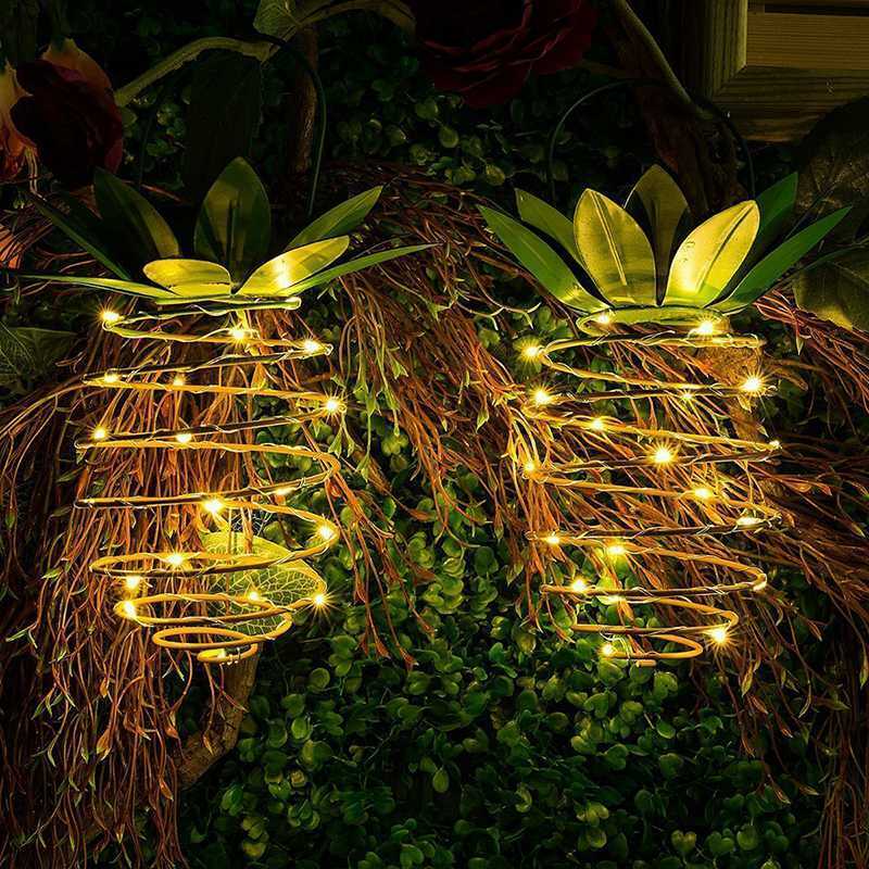 Led Garden Light Solar Lights Outdoor Decor Pineapple Hanging Fairy Lamp Wa D8S5