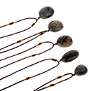 Black Labradorite Moonstone Crystal Pendants Feng Shui Luck Stone